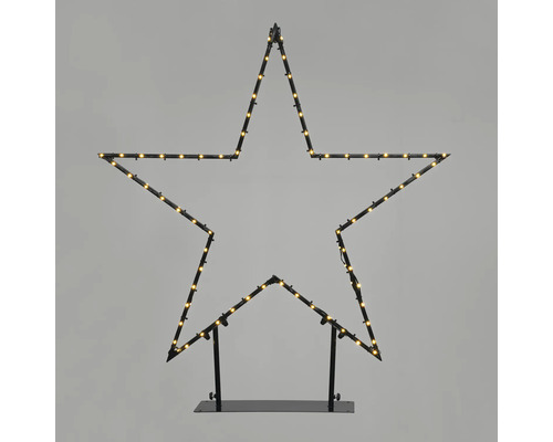 Decoratieve ster met lichtgevende diodes op een standaard