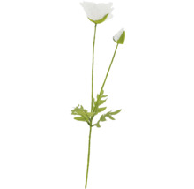 Decoratieve kunstbloem met witte bloem en groene bladeren