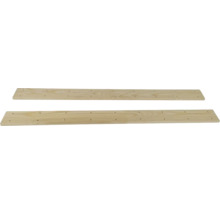 Twee houten planken met boorgaten