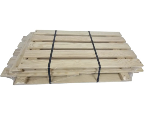 Stapel houten pallets met omsnoeringsband