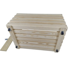 Houten plantenbank met wielen