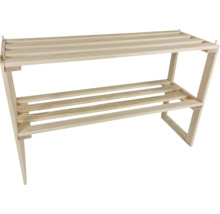 Houten schoenenrek met twee planken