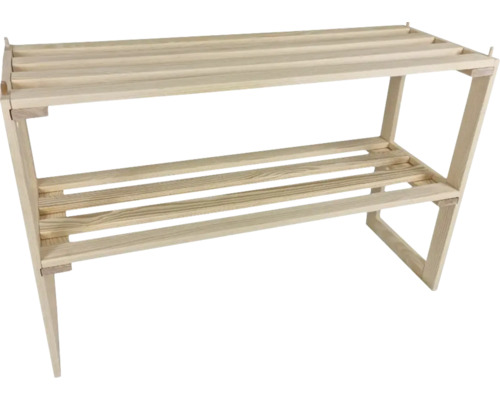 Houten schoenenrek met twee planken