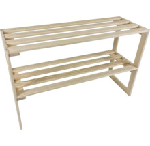 Houten schoenenrek met twee niveaus