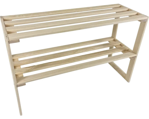 Houten schoenenrek met twee niveaus