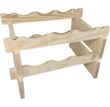 Houten wijnrek met drie niveaus