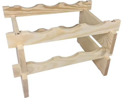 Houten wijnrek met drie niveaus