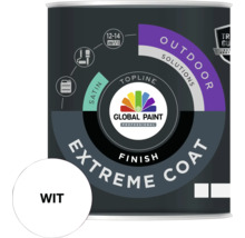 Blik witte Global Paint Topline Extreme Coat verf voor buiten