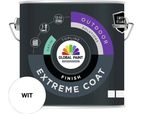 Verf voor buiten in wit, verpakking