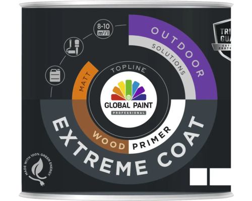 GLOBAL PAINT Extreme coat primer mat wit 0,5 l Verfemmer met Global Paint Extreme Coat houtprimer voor buiten