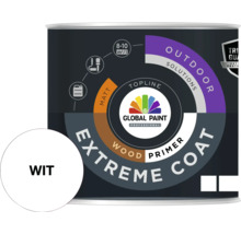 Verf voor buiten, houtprimer, matte uitstraling.