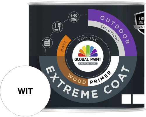 Verf voor buiten, houtprimer, matte uitstraling.