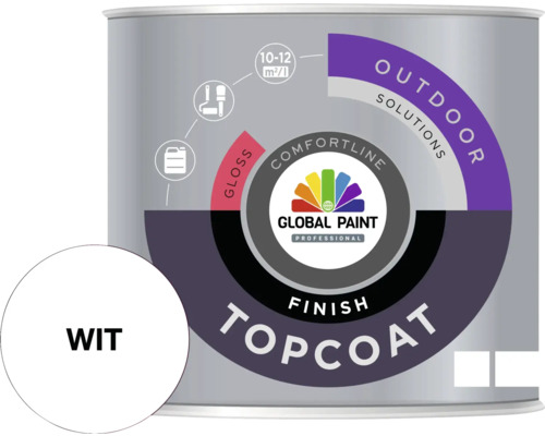 Witte Global Paint Topcoat voor buiten