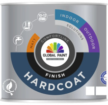 Verfemmer met het opschrift Global Paint Hardcoat Finish, geschikt voor binnen- en buitengebruik