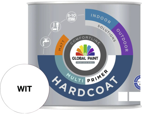 Global Paint Hardcoat Multi Primer in wit voor binnen- en buitengebruik