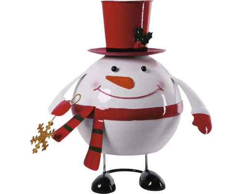 Decoratieve sneeuwpop met hoge hoed en sjaal als kerstdecoratie