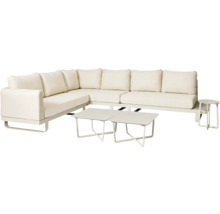 Tuinmeubelset met hoekbank en twee tafels