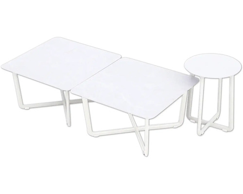 BEST Bijzettafel Fellow 3-delig antraciet zand Drie witte tafels van metaal