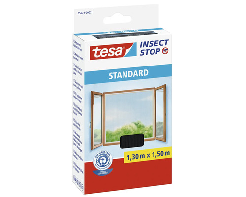 TESA Klittenbandhor raam Insect Stop Standard antraciet 130x150 cm Tesa Insect Stop Standaard hor verpakking, 1,30 meter bij 1,50 meter