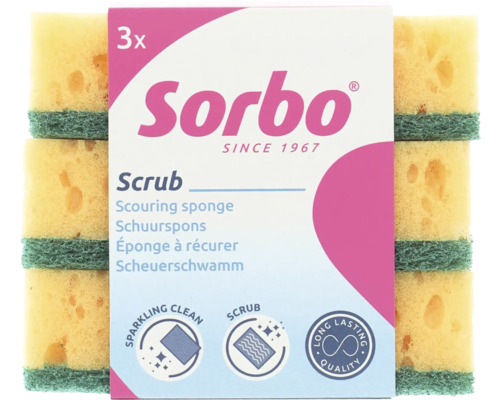 Sorbo schuursponzen, 3 stuks, voor de reiniging