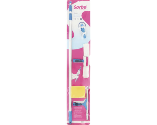 Sorbo raamwisserset met telescopische steel, spons, trekker en microvezelhoes