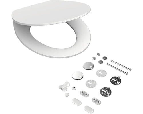 Toiletdeksel met bevestigingsmateriaal