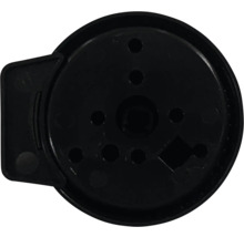 Zwarte kunststof rozet met meerdere gaten