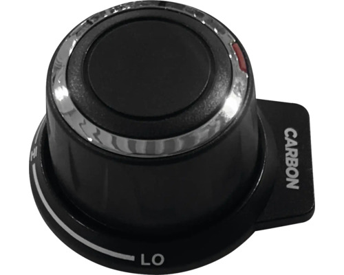 Schakelaar voor koolmonoxidemelder met markeringen voor hoog en laag