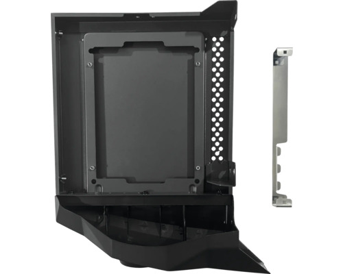 Zwart stalen behuizing met uitsparing en montagebeugel