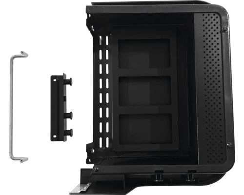 Zwarte behuizinginzet met handgreep en beugel