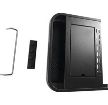 Zwarte aszuiger met accessoires voor kachels