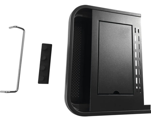 Zwarte aszuiger met accessoires voor kachels