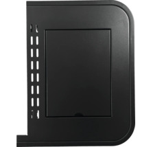 Zwarte haardbekleding met inspectieluik