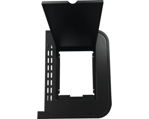 Zwarte open haard kit met open klep