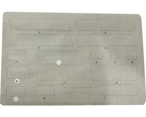 Etikettenvel met verschillende vormen en maten