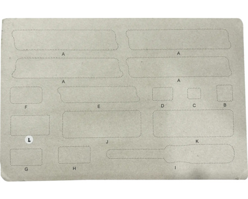 Meervoudig te gebruiken stickervel met diverse vormen