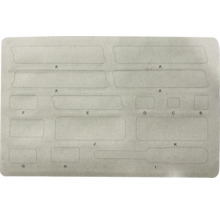 Sjabloonblad met verschillende vormen voor markering en labels