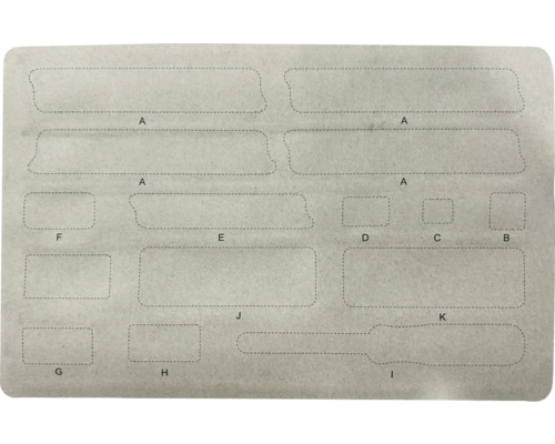 Sjabloonblad met verschillende vormen voor markering en labels