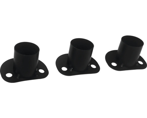 TENNEKER Reserve onderdeel Beschermpootjes CHAS11 tbv bbq Blackmoon (HB 10150361) Drie zwarte buishouders met bevestigingsgaten