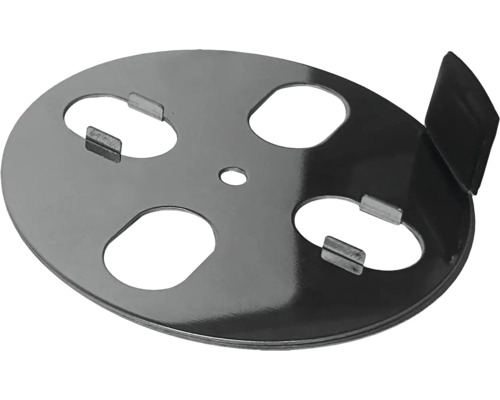 Metalen plaat met uitsparingen en beugel