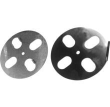 Twee metalen schijven met uitsparingen