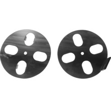 Twee ronde ankerschijven met gaten