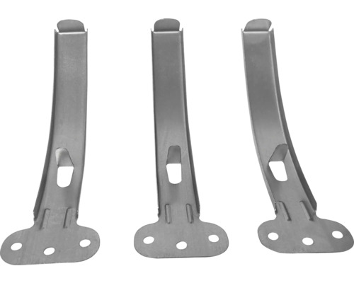 Drie metalen plankdragers voor planken