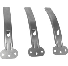 Drie metalen ophangbeugels voor radiatorbevestiging