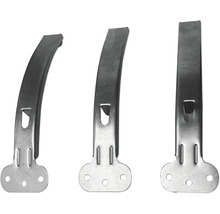 Drie metalen klemmen voor bevestiging