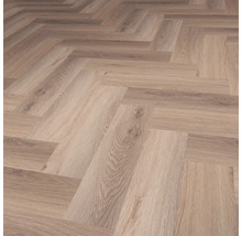 Legpatroon van een lichte laminaatvloer in visgraatmotief