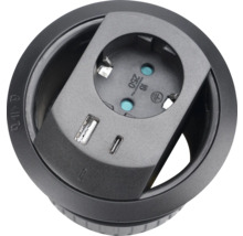 Inbouwcontactdoos met USB-aansluitingen voor de tafel