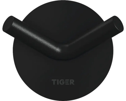 Tiger Logo op een ronde, dubbele kledinghaak voor wandmontage