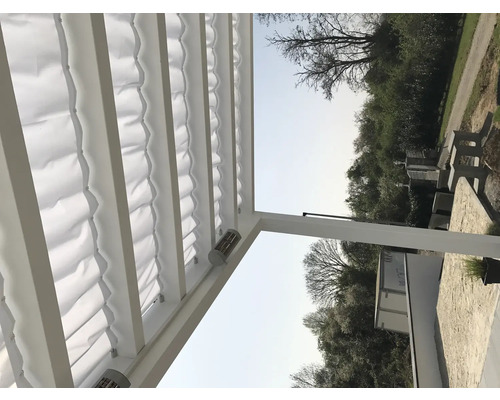 Terrasoverkapping met stoffen dak en terrasverwarmers