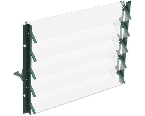 Lamellenraam met transparante lamellen